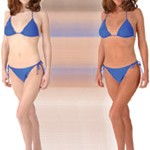 women tanning with Fake bake transformation