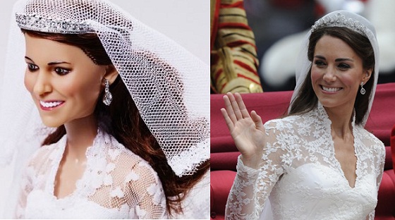 Kate Middleton's a Wedding doll head shot