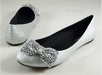 Silver Flats Sonja Christmas Wedding Shoes