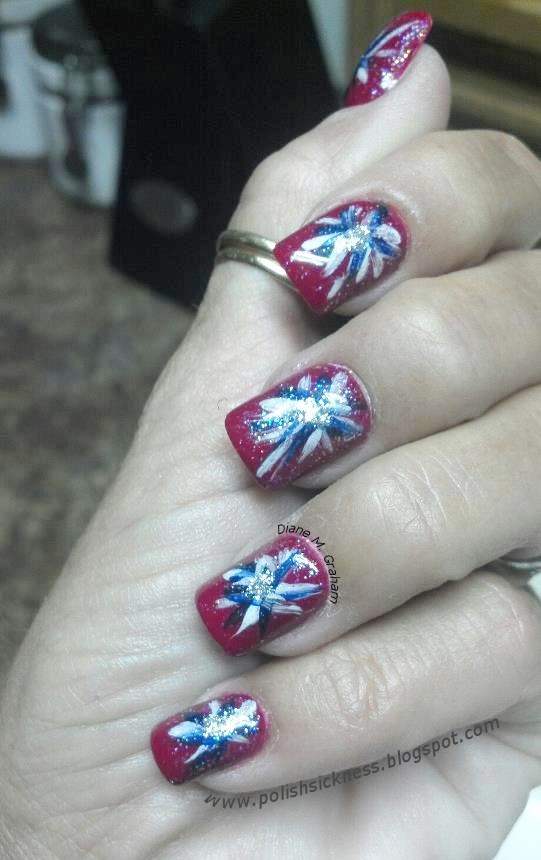 Fireworks Fourth of July Manicure