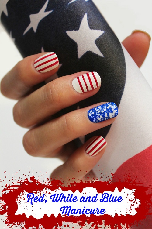 red white and blue Manicures red white and blue nail art