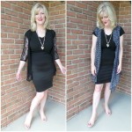 Covered Perfectly Pencil Skirt Black Cascading vest Lace Jacket Fashion for Women over 40_1