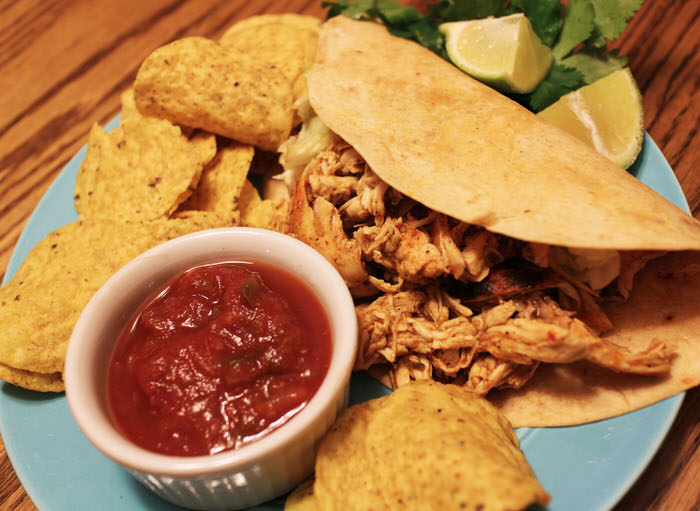 Cilantro Lime Shredded Chicken Taco