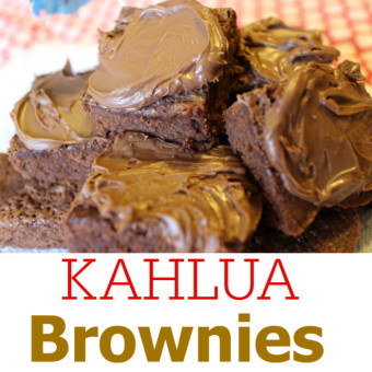 Kahlua Fudge Brownies with Salted Caramel Hazelnut Frosting
