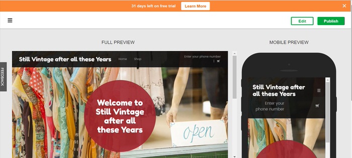 How to set up an Online Vintage Store and Have it Open in 3 hours Choosing a design Godaddy GoCentral Website builder