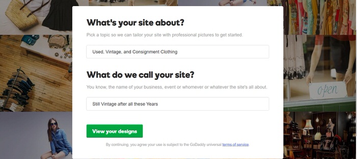 How to set up an Online Vintage Store and Have it Open in 3 hours Choosing a theme Godaddy GoCentral Website builder