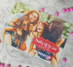 Woman Up Box Montly Subscription Box August 2017 Lift up Card